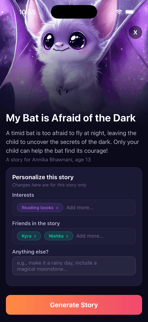 Theme detail screen